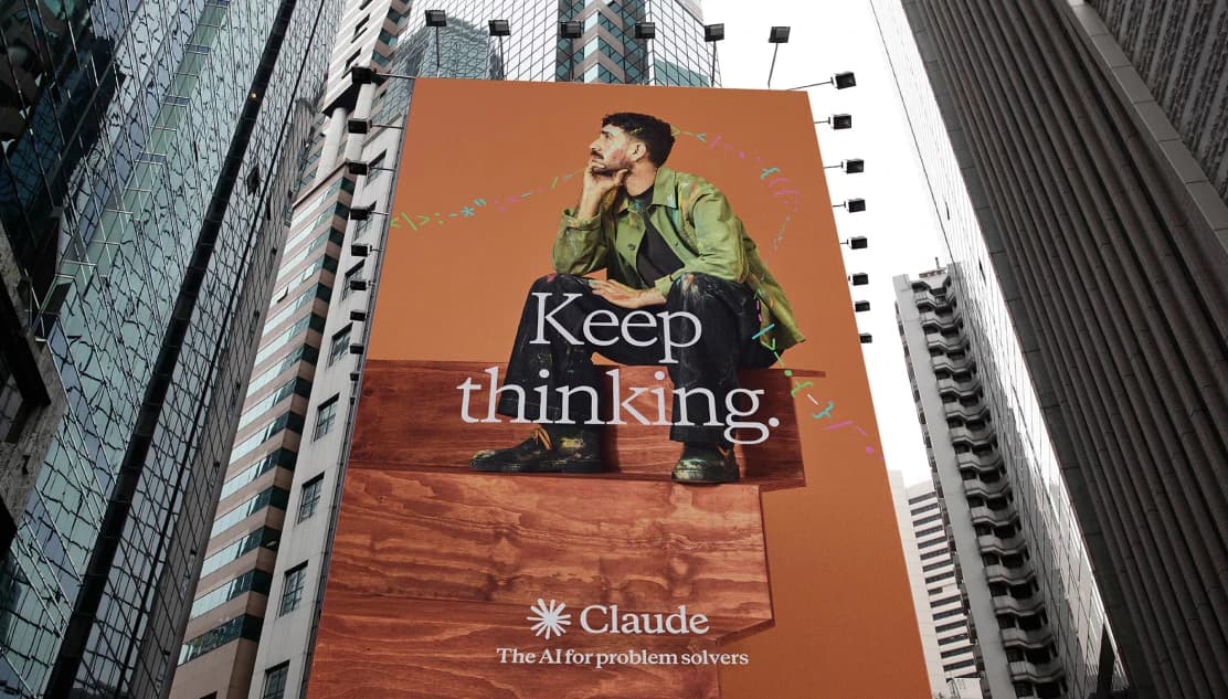 What Claude's "Keep Thinking" campaign teaches small brands about AI marketing