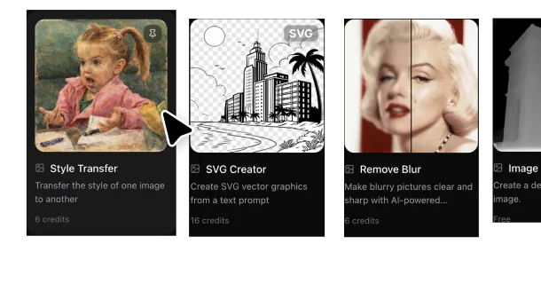 Open any of the AI tools directly