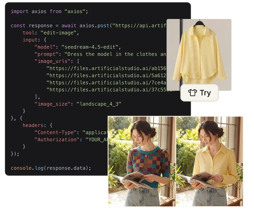 Artificial Studio API example
